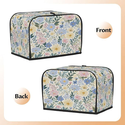 4 Slice Spring Flowers Art Toaster Cover Waterproof Dust Fingerprint Bread Machine Cover Washable Kitchen Appliance Protector For Home Kitchen Bakeware Table Decor Women Gifts
