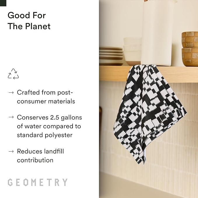 GEOMETRY Dishcloth – Evergreen Collection – Quick-Dry, Ultra-Absorbent, Reusable Microfiber Kitchen Towels for Drying & Cleaning - Patch Party - 3-Pieces