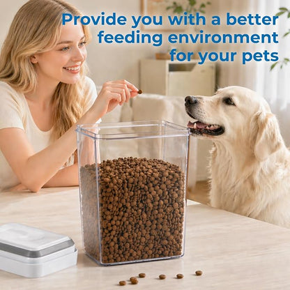 UFORU Dog Food Storage Containers with Twist Lock Lid, 4.4 Qt Airtight Cat food container, BPA-Free Stackable Kitchen Pantry Organizers and Storage, One Button Opening Pet Treat and Food Container