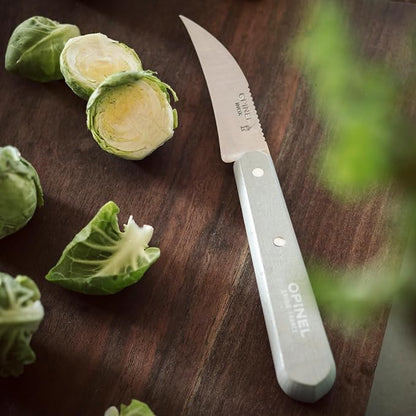OPINEL Les Essentials - Small Kitchen 4 Piece Knife Set - Paring, Serrated, Peeler, Vegetable Knife, Corrosion Resistant High Carbon Steel, Made in France (Primo)