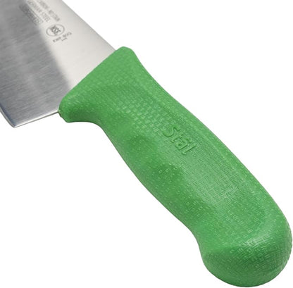 Winco 8" Commercial-Grade Chef's Knife with German Steel Blade, Green