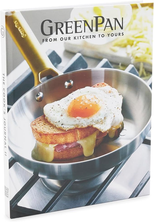 GreenPan Cook's Kitchen Journal Cookbook Volume 2, Simple Steps & Quick Tips, 50 Easy Flavorful Recipes for All Meals, Breakfast Lunch Dinner Dessert, Valencia Pro