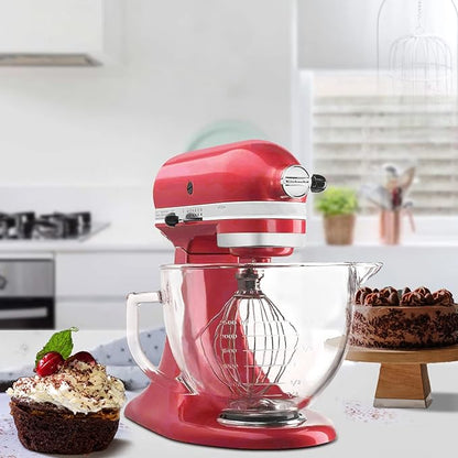 Tilt-Head Stand Mixer Glass Bowl, 5 QT,Compatible with Kitchenaid Artisan 5KSM125, 5KSM150, 5KSM175, 5KSM7580, KSM150, RRK150,K45, K45SS, KSM75, KSM90, KSM95,Classic without Lid
