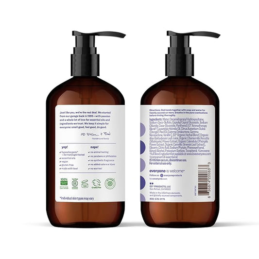 Everyone Liquid Hand Soap, 12.75 Ounce (Pack of 3), Lavender and Coconut, Plant-Based Cleanser with Pure Essential Oils