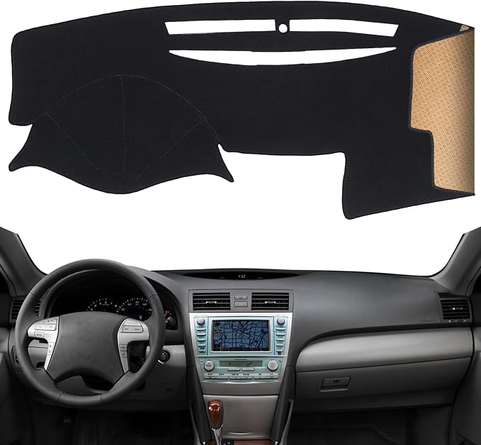 Dash Cover, Anti-Glare, Sun Protection, Dustproof, UV-Proof, Dashboard Covers, Interior Car Accessorie Fit for 2007-2011 to-yota Camry, Black