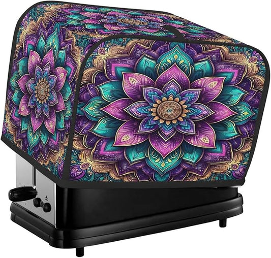Toaster Cover 4 Slice Wide Slot Bohemia Boho PurpleBread Toaster Oven Dustproof Cover Small Appliance Kitchen Covers Dust and Fingerprint Protection for Women Gift 4 Slice