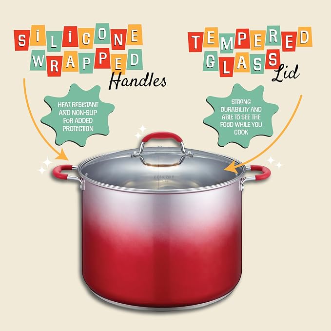 CONCORD 20 Quart Stainless Steel Canning Pot Set. Includes Canning Rack, Tongs, Jar Lifter, Funnel, Wrench, Lid Lifter, Mixer/Measurer (Induction Compatible)
