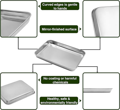 Aspire Baking Sheets and Racks Set, Stainless Steel Oven and Dishwasher Safe Wire Rack, Easy Clean-XL 3 Pcs