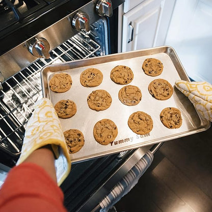 Yummy Sam Baking Sheet With Rack Set Including 3 Pans and 3 Racks Stainless Steel Cookie Sheet Baking Pans With Cooling Rack for Oven Heavy Duty Food Grade Rust Free Stainless Steel Half Sheet