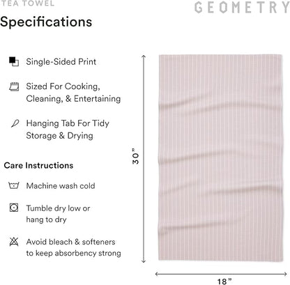 GEOMETRY Kitchen Tea Towels - Quick Dry Microfiber Dish Towels for Kitchen - Revelle 18" x 30" - 1 Pack