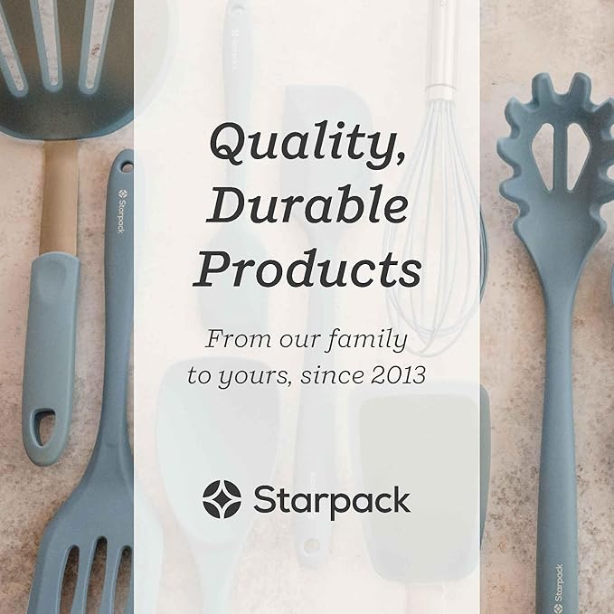 Starpack 'Head Turner' XL Premium Silicone Turner and Slotted Spatula - 13.5" Turning Spatulas High Heat Resistant to 600°F - Silicone Slotted Spatulas for Cooking - Non Stick Rubber Turning Spatula