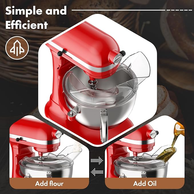 Pouring Shield for KitchenAid Mixer, Compatible with KitchenAid 5.5-8QT(for Stainless Steel Bowl Only) Bowl-Lift Stand Mixers, Dishwasher Safe, for Kitchen aid Accessories and Attachments by GVODE