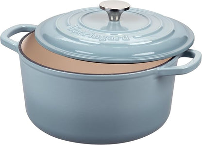 VORRINGARD Enameled Cast Iron Dutch Oven Pot with Lid, for Sourdough Bread Baking, Round Dutch Ovens, 6 Quart, Sea Salt