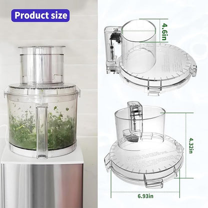 4 Locking Tabs DFP-14NWBCT1 Clear Food Processor Work Bowl Cover Compatible with Cuisinart Tritan Only fits Bowl DLC-005AGTXT1 Fits Model DFP-14, NOTE:This New Lid Only Fits WorkBowl with 4 Tabs