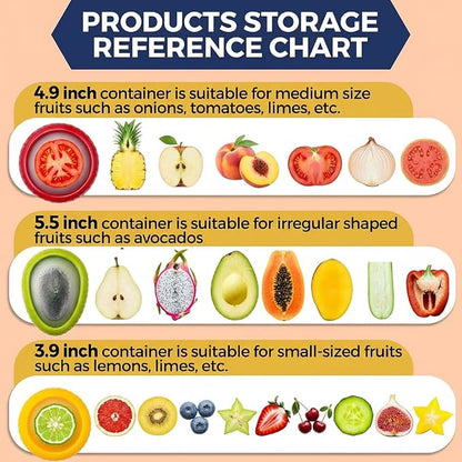 Avocado Saver and Tomato Holder, Onion Antioxidation Storage Set - Set of 4 Reusable Fruit and Veggie Savers - Ideal for Garlic, Onions, Apple, Lemons, and Potatoes