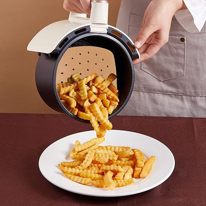 Air Fryer Liners, 200Pcs Square, 8.5 Inch Perforated Parchment Paper Sheets for Baking, HOFHTD Parchment Paper for Air Fryer and Bamboo Steaming Basket (Unbleached)