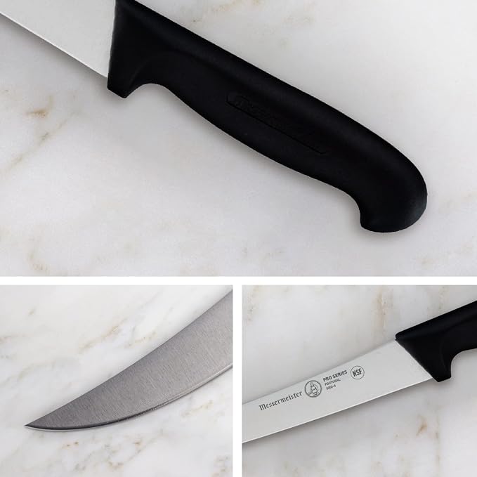 Messermeister Pro Series 8” Breaking Knife - German X50 Stainless Steel & NSF-Approved PolyFibre Handle - 15-Degree Edge, Rust Resistant & Easy to Maintain - Made in Portugal