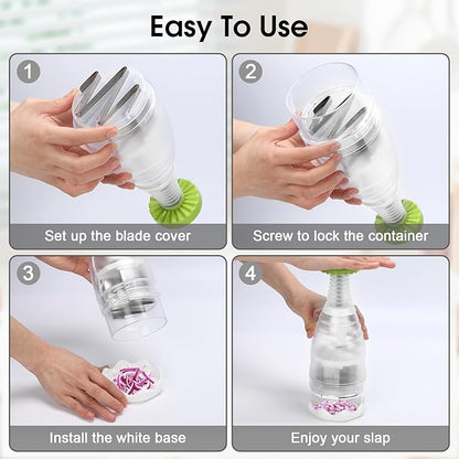 Vegetable Chopper Food Chopper, Veggie Cutter Manual Hand with Stainless Steel Blades & Soft Non-Slip Grip, Slap Onion Chop for Veggies Onions Garlic Nuts Salads - Dishwasher-safe