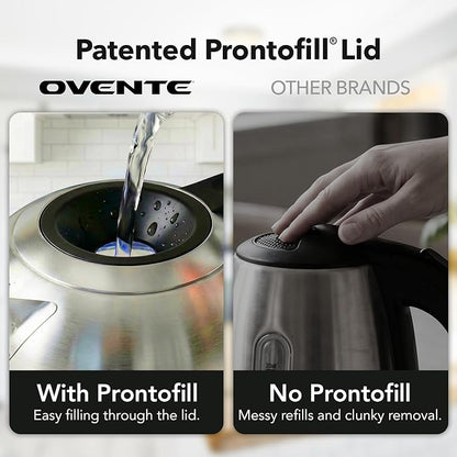 OVENTE Digital Glass Electric Kettle with Temperature Control, 1.8L Cordless Electric Tea Kettle with 7 Presets, Water Boiler Electric Pot, Keep Warm Function, Auto Shut-Off, Silver KGD752S