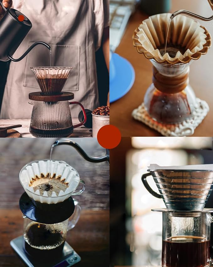 2-5 Cup Coffee Filters,100 Count Disposable Basket Coffee Filter Paper, Compatible with Kalita Wave Pour Over Coffee Dripper 185 Series, For 2-5 People