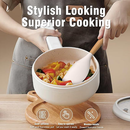 Silicone Cooking Utensils Set - AVGPD Silicone Kitchen Utensils for Cooking Wooden Handles, 446°F Heat Resistant Kitchen Utensil Spatula Sets, Gadgets for Non-Stick Cookware BPA FREE (Multicolour)