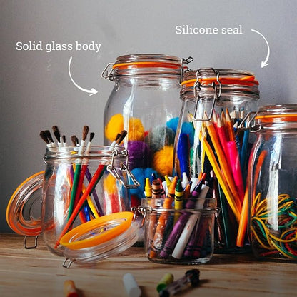Tala 750ml Classic Lever Arm Storage Jar Airtight & Versatile Perfect for Storing Foods, Preserving Fresh Goods and reducing Waste, Solid Glass Body - 750ml Capacity