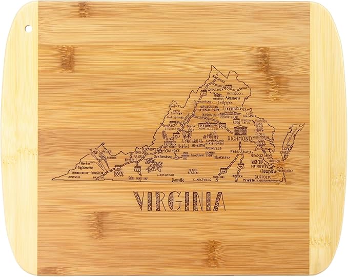 Totally Bamboo A Slice of Life Virginia State Serving and Cutting Board, 11" x 8.75"