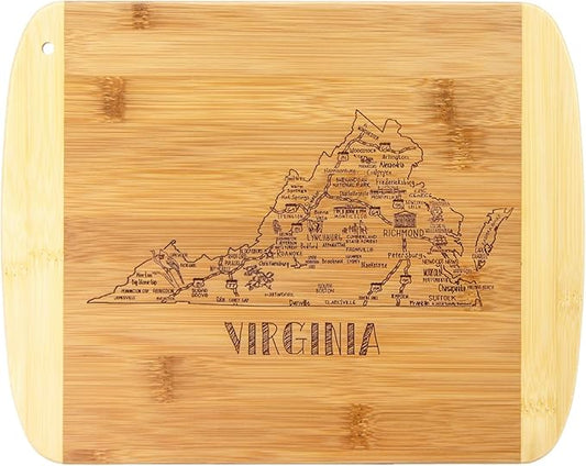 Totally Bamboo A Slice of Life Virginia State Serving and Cutting Board, 11" x 8.75"