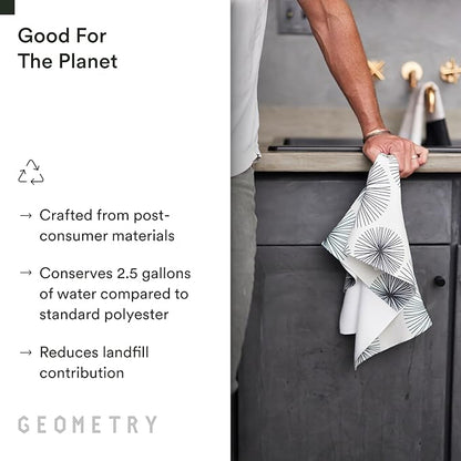 GEOMETRY Kitchen Tea Towels - Quick Dry Microfiber Dish Towels for Kitchen All Lined Up, 18" x 30" 1 Pack