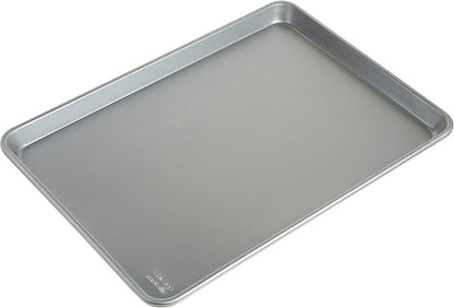 Chicago Metallic Professional Non-Stick Cookie/Jelly-Roll Pan Set with Cooling Rack, 17-Inch-by-12.25-Inch and Chicago Metallic Commercial II Traditional Uncoated 16-3/4 by 12-Inch Jelly-Roll Pan