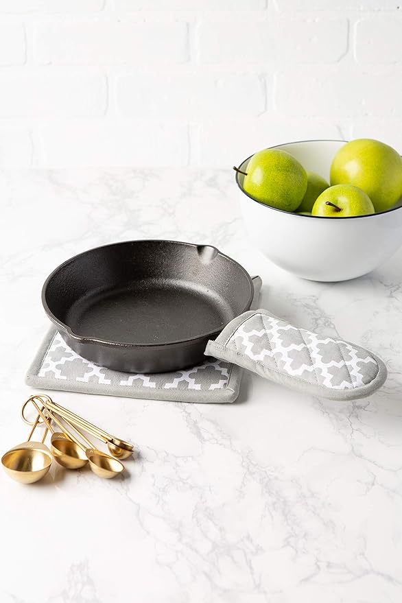 DII Lattice Basics Collection Kitchen Essentials, Pan Handle Set, Gray, 3, Piece
