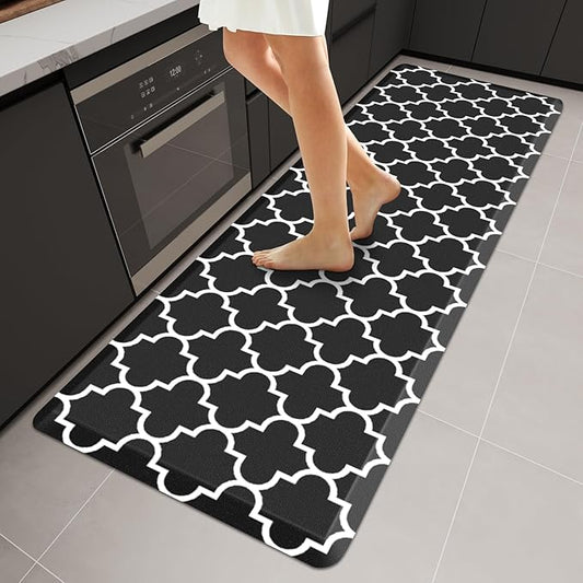 WISELIFE Anti Fatigue Floor Mat - 4/5 Inch Thick Kitchen Mat Non Slip Waterproof Heavy Duty Ergonomic Comfort Mat Durable for Home, Office, Sink, Laundry,(24" x 70", Black)