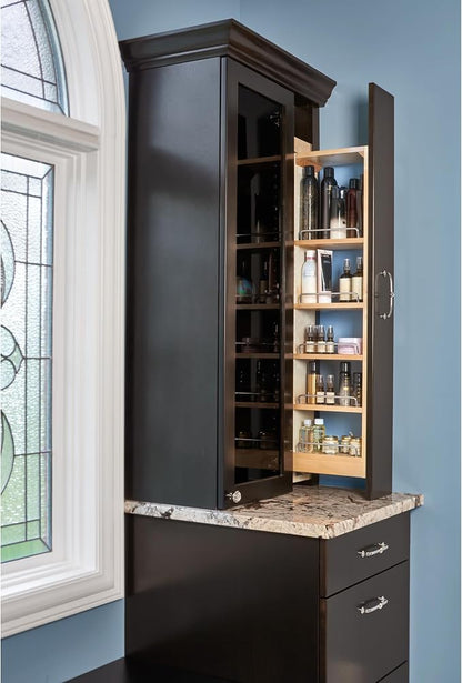 Rev-A-Shelf Kitchen Cabinet Pullout Wall Filler Wooden Organizer Slide Out Pantry Storage w/Soft-Close in Multiple Sizes, 6 x 42 In, 432-WFBBSC42-6C