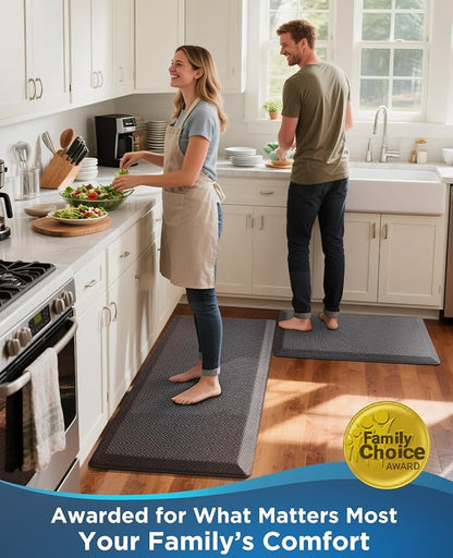 Ophanie Kitchen Mats for Floor, 3/4 Inch Thick Kitchen Rugs, 20x48 Anti Fatigue Standing Cushioned Mat, Waterproof,Comfort Ergonomic Mat for Office, Home, Sink, Charcoal Non-Slip Bottom