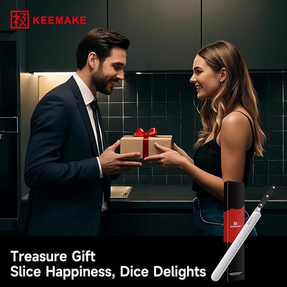KEEMAKE Brisket Knife, 12‘’ Carving & Slicing Knife with Ergonomic Handle, German High-Carbon Steel, Sheath Included, Razor Sharp for Meat, Roasts, BBQ, Turkey, Grilling Gifts for Men
