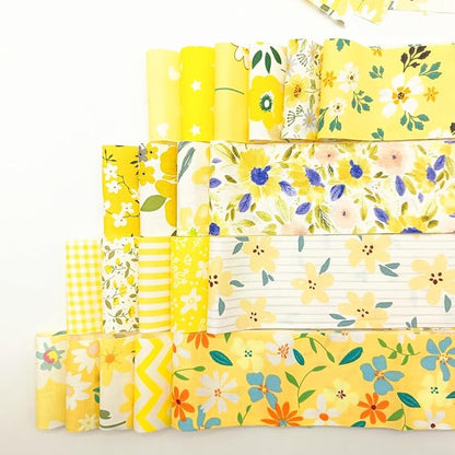 80 Pcs Jelly Roll Fabric Strips for Quilting Fabrics, Sewing Supplies 2.6 Inch Precut Cotton Fabric Bundles, Perfect for Quilt Projects Yellow