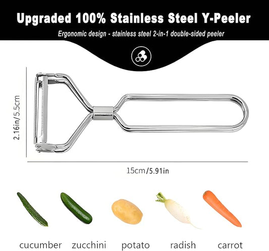 Fruit and Vegetable Peelers for Kitchen | Just Like Mom's Old Steel peeler,Double Blade,Serrated,Straight