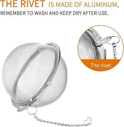 Fu Store 2pcs Stainless Steel Mesh Tea Ball 3.55 inches Tea Strainers Teas Infuser Strainer Filters for Teas
