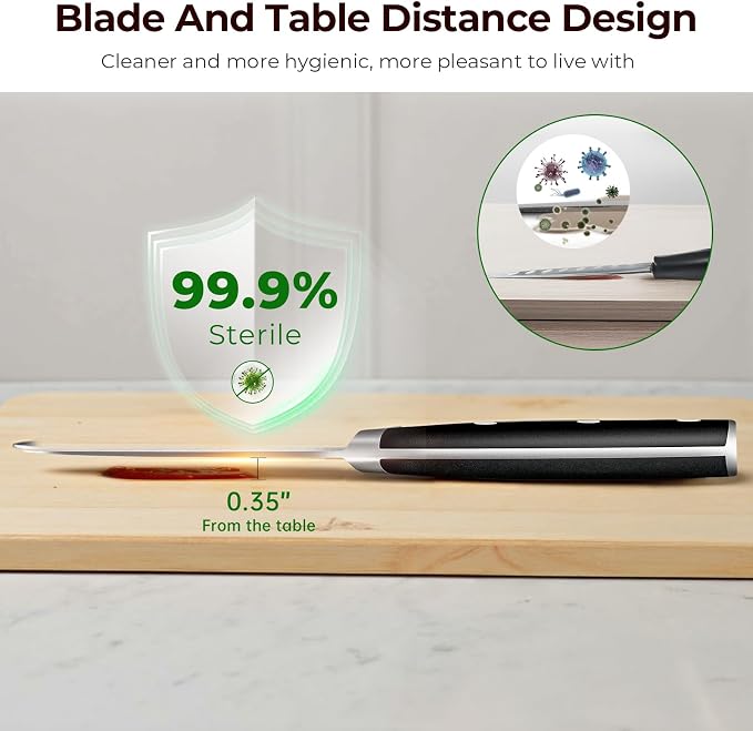 CoquusAid Paring Knife 3.75 Inch Fruit Knives, Small Kitchen Knife, Ultra Sharp German Stainless Steel Vegetable Knives, Damascus Pattern, Full Tang Handle Design, Elegant Black Ideal for Gift