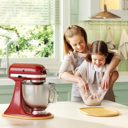 GuanQiao Food-Grade Bamboo Slider for KitchenAid 4.5-5 Qt Tilt Head Stand Mixer, Appliance Sliding Mat for Kitchenaid Artisan, Kitchen Countertop Storage Accessories Mixer Moving Tray Attachments