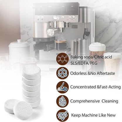 Silicone Espresso Backflush Cleaning Disc 54mm with 8 PCS Cleaning Tablets, Gray Cleaning Kit for Breville BES870XL BES878BSS BES880 BES840XL BES810BSS Espresso Machines