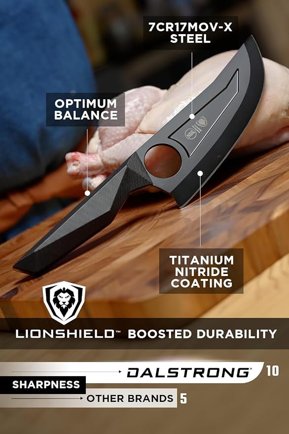 Dalstrong Venator Chef Knife - 7 inch - Shadow Black Series - Razor Sharp Kitchen Knife - Black Titanium Nitride Coated - High Carbon - 7CR17MOV-X Vacuum Treated Steel - Sheath - NSF Certified