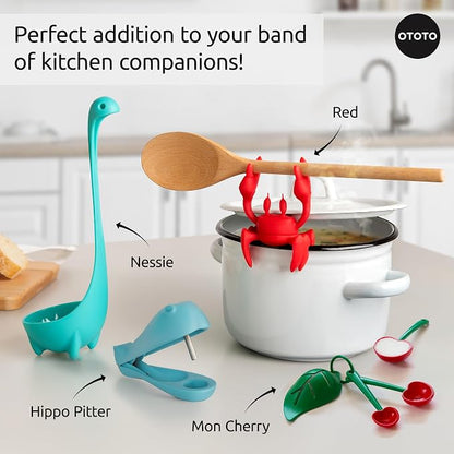 OTOTO Hippo Cherry and Olive Pitter - Unique Kitchen Gadgets, Cooking Gifts for Women, Kitchen Essentials, Kitchen Utensils, Cute Gifts, Kitchen Accessories, Gift for Kids
