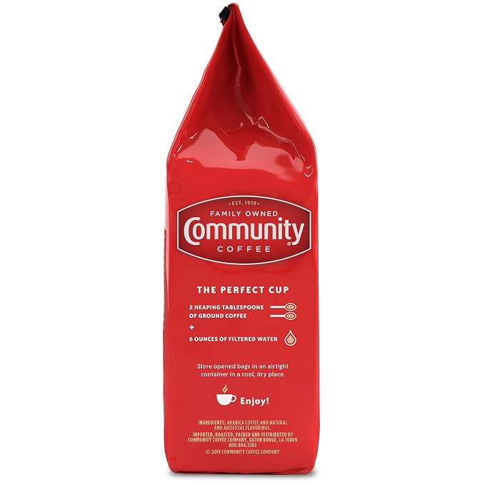 Community Coffee Toasted Hazelnut Flavored 12 Ounce, Medium Roast Ground Coffee, 12 Ounce Bag (Pack of 2)