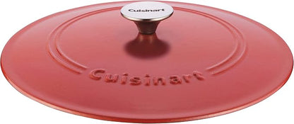 Cuisinart Chef's Classic Enameled Cast Iron Dutch Oven with Lid, Porcelain Enameled Interior, Oven Safe, Induction Compatible, 12-Inch, Chicken Fryer, Peony Pink