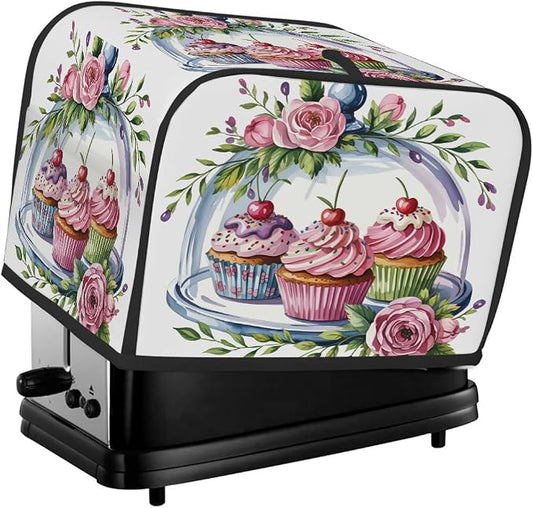 Toaster Cover 2 Slice Wide Slot Cake FlowerBread Toaster Oven Dustproof Cover Small Appliance Kitchen Covers Dust and Fingerprint Protection for Women Gift 2 Slice