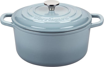 VORRINGARD Enameled Cast Iron Dutch Oven Pot with Lid, for Sourdough Bread Baking, Round Dutch Ovens, 4.5 Quart, Sea Salt