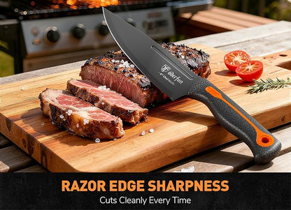 Knife Block Set, 15 PCS Dishwasher Safe Kitchen Knife Set, Non-slip | Razor-Sharp knives set with sharpener, High Carbon Stainless Steel, Ergonomic Handle, Elegant Box for Her Women Dad Father