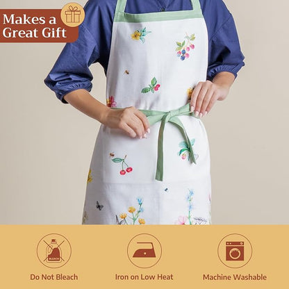 Maison d' Hermine 100% Cotton Apron for women with Pocket Kitchen Chef Apron for Men Cooking Spring Summer