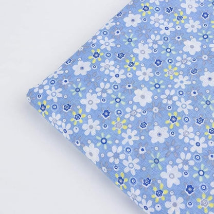 7 pcs Cotton Fabric DIY Making Supplies Quilting Patchwork Fabric Fat Quarter Bundles DIY for Quilting Cotton Patchwork Cushions (Blue, 18" x 22")